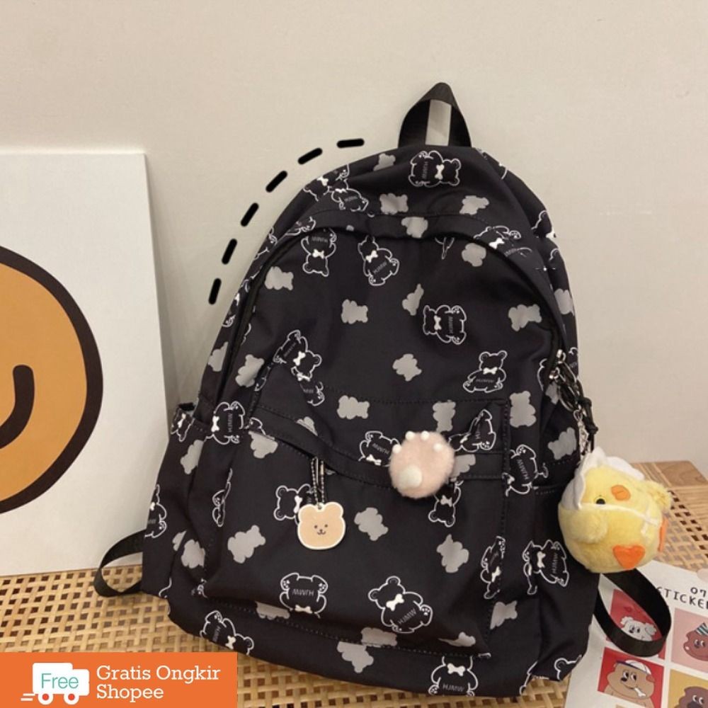 Tas Gendong Kecil Untuk Wanita Print Motif Bear Tas Mini Lucu Korean Steyle