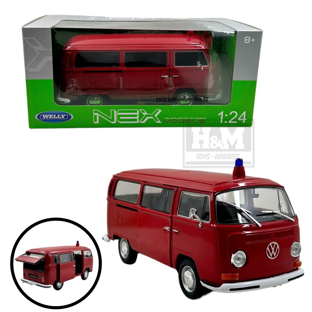 Welly 1:24 1972 Volkswagen Bus T2 Fire