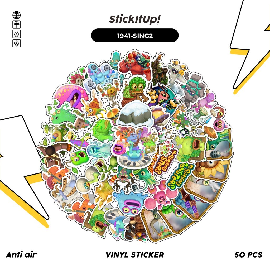 

COD✨ 50 Pcs Stiker GAME SERIES MY SINGING MONSTERS CHARACTER MIX 02 Lucu Anti Air Untuk Dekorasi Notebook Sepeda Skateboard Handphone DIY