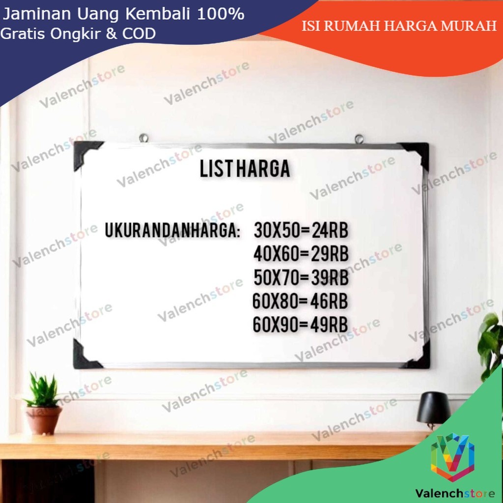 

Papan Tulis 60x90cm 2in1 Spidol dan Kapur Whiteboard / Blackboard Ukuran 60x90cm