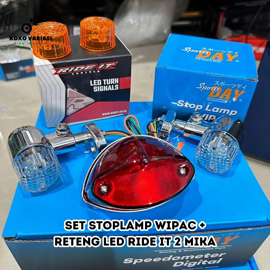 Stoplamp CB Wipac Plus Lampu Sein Reting Palu Set Pangkon V80 Lampu Stop belakang CB 100 125 MURAH