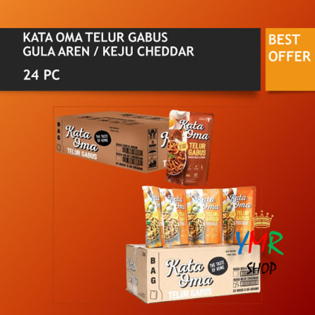 

Cemilan camilan keripik snack kripik telur gabus rasa gula aren keju balado KATA OMA 1 Dus