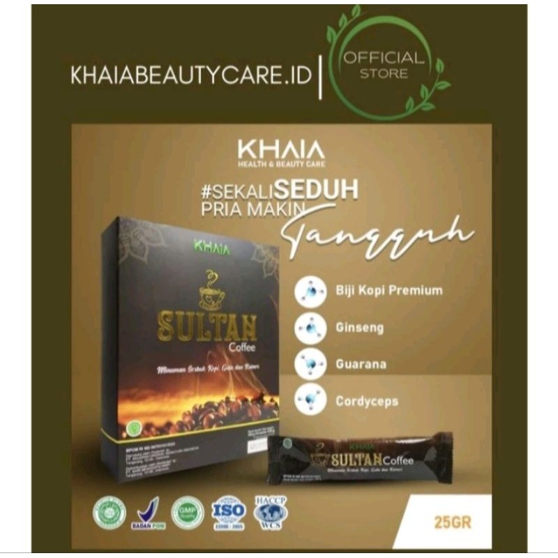 

KHAIA COFFE SULTAN kopi hitam bubuk minuman herbal 1 box 10 sachet