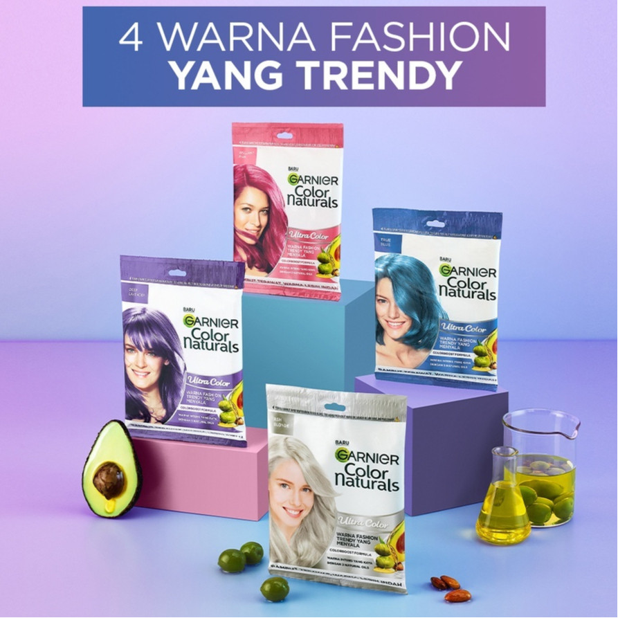 Hair Colour - Garnier Hair Color Natural Pastel Sachet | Garnier Bleaching Ash Blonde | Blue | Pink