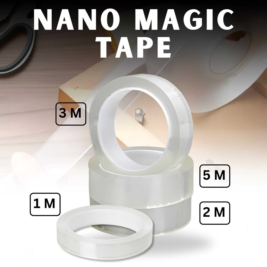 

Nano Double Tape Bening Super Magic Acrylic Isolasi 1M 2M 3M 5M Transparan Waterproff Dobel Tip Tahan Air Akrilik Washable