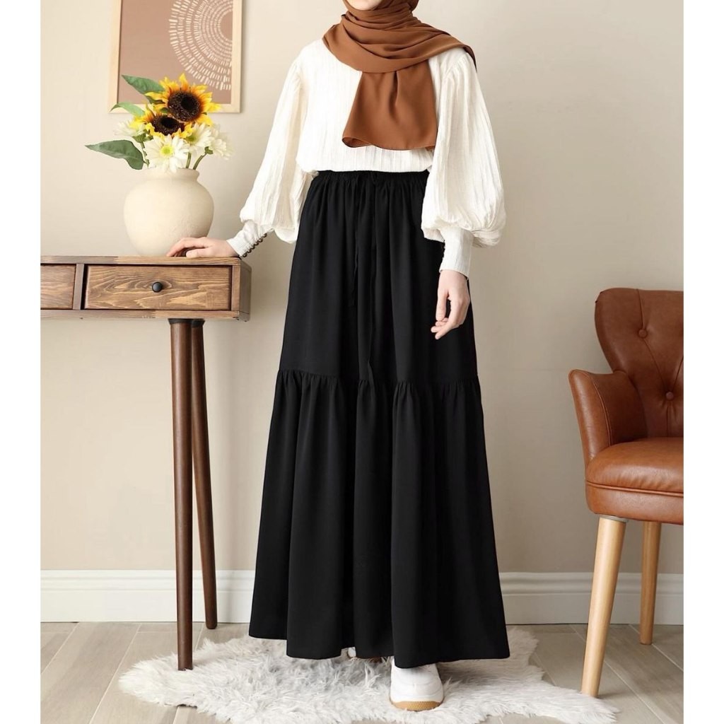 Rok aesthetic korea panjang rok retro rok style korea rok vintage korean style rok panjang polos