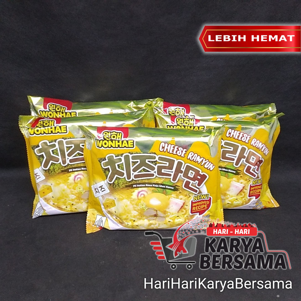 

WONHAE CHEESE RAMYUN MIE INSTANT KOREA PER-PACK ISI 5'S X 120GR