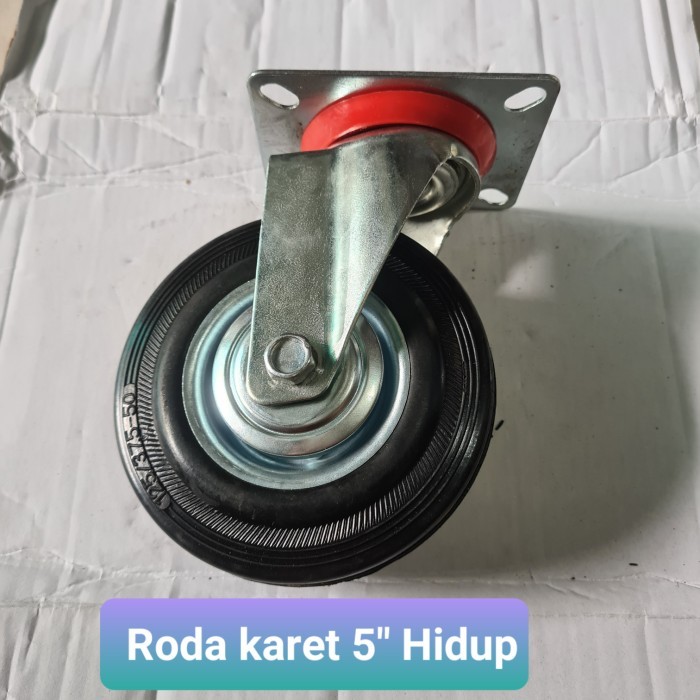 Roda karet 5 Inch Hidup