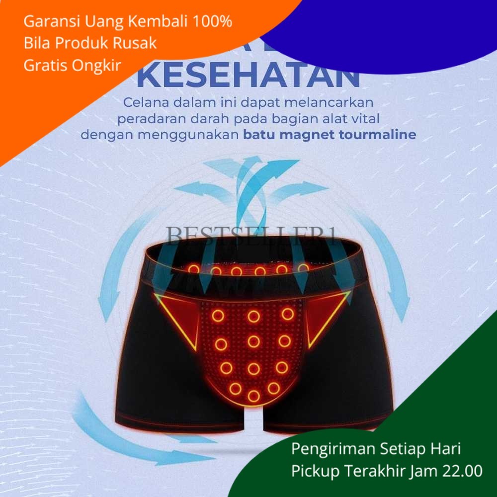 BS Celana Dalam Boxer Magnet Terapi Magnetik Magnetic Pembesar Pemanjang Mr P Kesehatan Pria Dewasa 