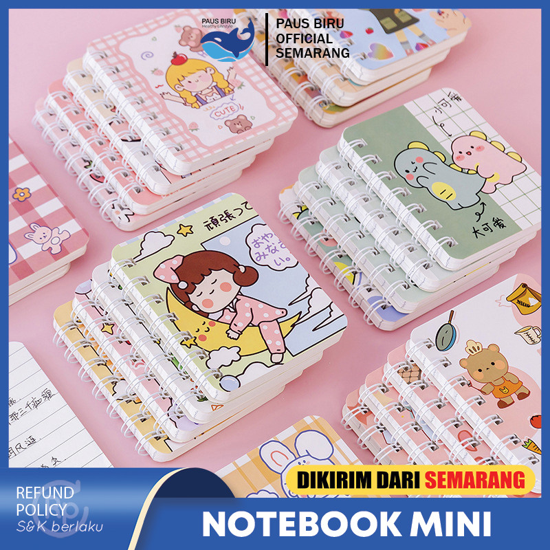 

Paus Biru - Notebook Mini A7 Buku Tulis Sekolah Book Catatan Kecil 80 Lembar Kartun Stationery Alat Tulis Perlengkapan Sekolah