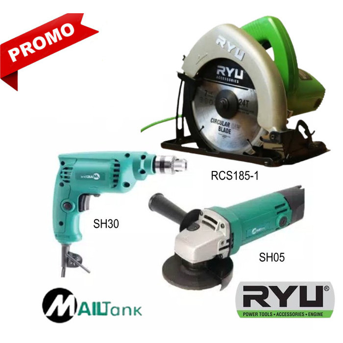 Paket Mesin Bor 10mm Gerinda 4 inchi Mailtank Mesin Gergaji Potong RYU