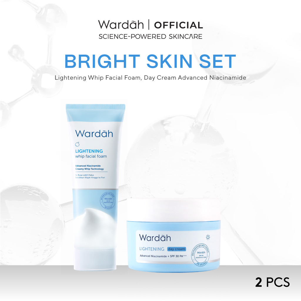 WARDAH [2 pcs] Paket Skincare Solusi Masalah Kulit All Series - Face Wash Moisturizer Day Cream (Lig