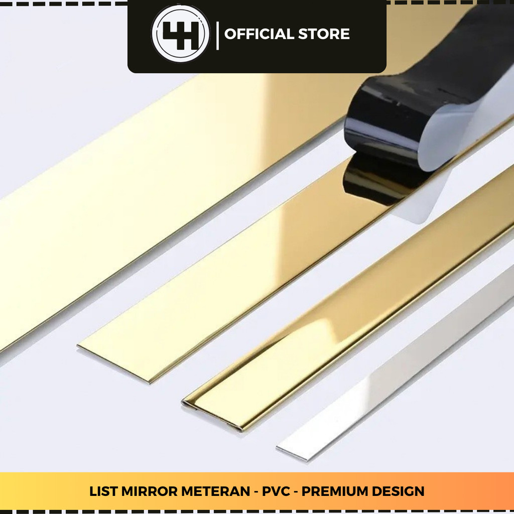 List Mirror Meteran Lis Les 12 mm 15 mm 20 mm 25 mm 30 mm 1cm 2 cm 3 cm Gold Silver Ceiling Strip Mi