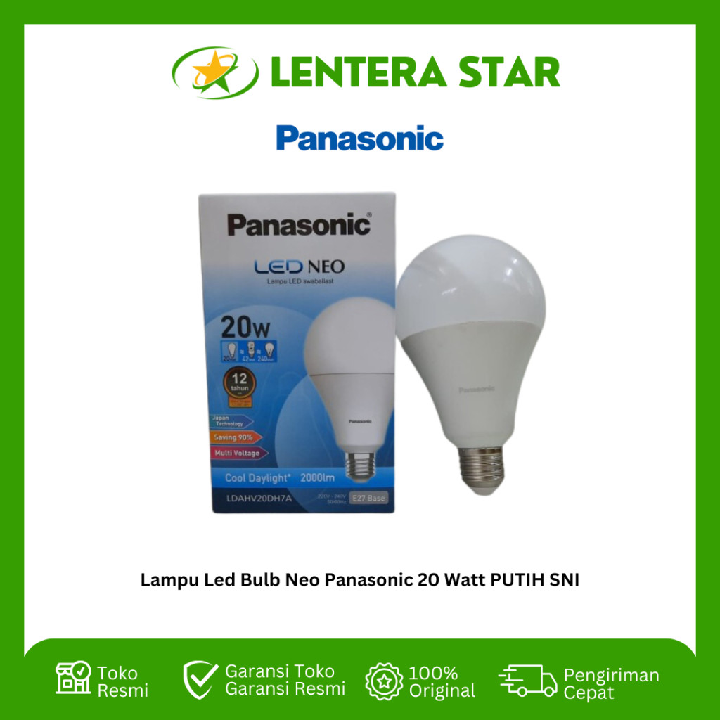 Lampu Led Bulb Neo Panasonic 20 Watt PUTIH SNI