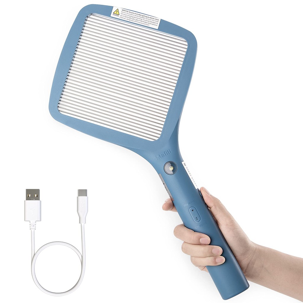 

Mafiti Electric Fly Swatter Rechargeable Mosquito Zapper Bug Zapper Racket Fly Killer Indoor Outdoor Light Camping Accessories