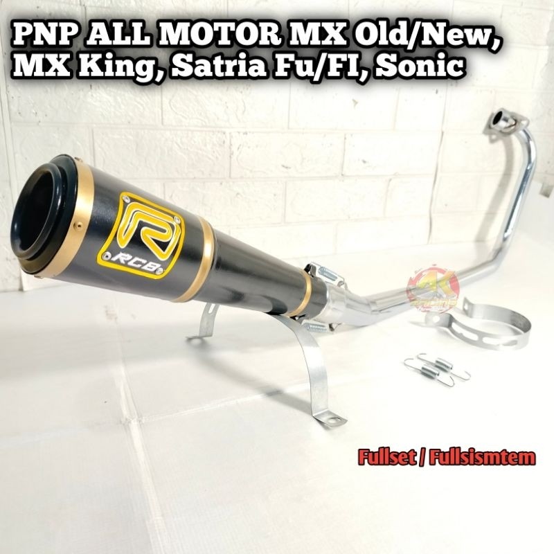 Knalpot Racing RCB Ultra Blue Untuk Motor MX New MX Old MX King Satria FU Satria FI Sonic CS1