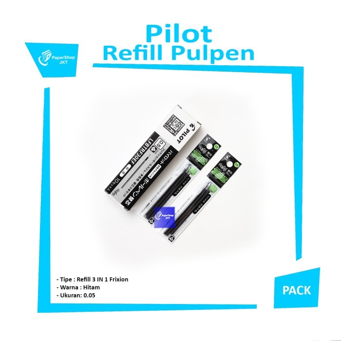 

New- PILOT FRIXION 3 IN 1 REFILL / ISI ULANG PEN FRIXION 3 IN 1 ( 3 warna ) - Biru