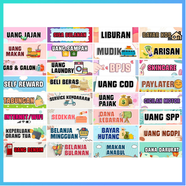

STIKER BUDGETING / STIKER MURAH 32 KOTAK / STIKER DOMPET DISIPLIN / STIKER KEGUNAAN - DS