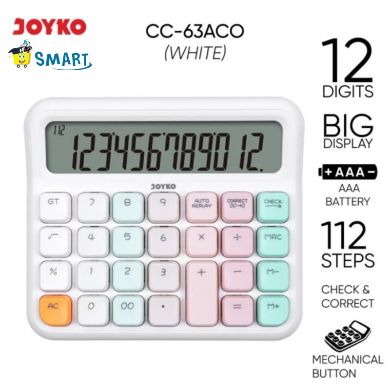 

(1BIJI FREE BATERAI)JOYKO CALCULATOR CC-63ACO