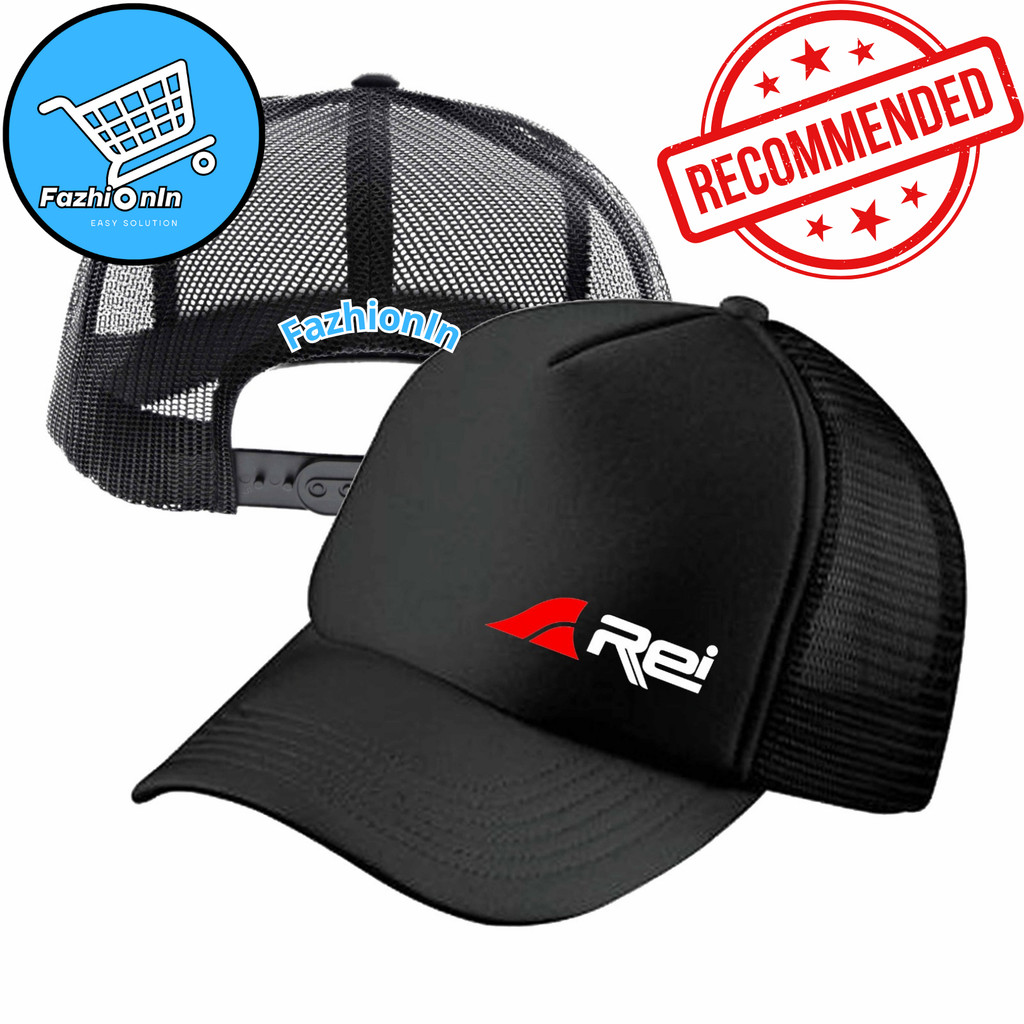 FazhiionIn Topi Trucker REi - Topi Distro REi Logo - Topi REi Premium - Topi Pria Dewasa - Topi Pria
