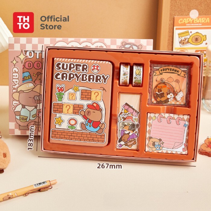 

THTO Gift Set Notebook Capybara Cute Creative Simple Hadiah Souvernir Sticker Birthday Kreatif A114 - Super Capybara
