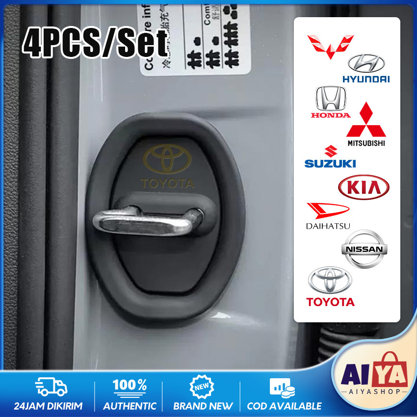 4Pcs Karet Car Door Lock Cover Universal Bantalan Peredam Silikon Pintu Mobil Silent Door Mobil Penu