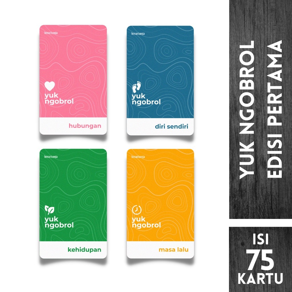 Lemari Senja - Kartu Permainan - Yuk Ngobrol edisi pertama ISI 75 KARTU - kartu deep talk card game 