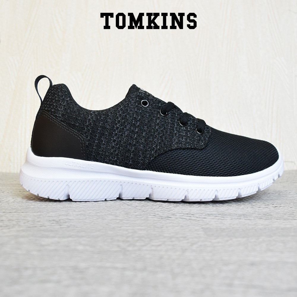 TOMKINS Challengers - Black Grey Sepatu Sneakers Pria