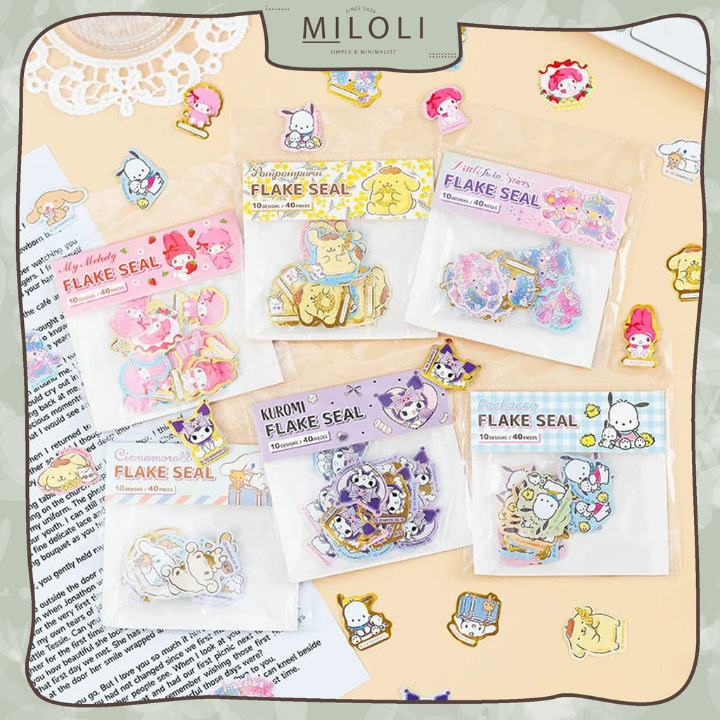 

[MILOLI] 40Pcs STICKER FLAKE SEAL SANRIO MELODY Cartoon Sticker Planner DIY Scrapbook Stiker Dekor Kotak - B0475