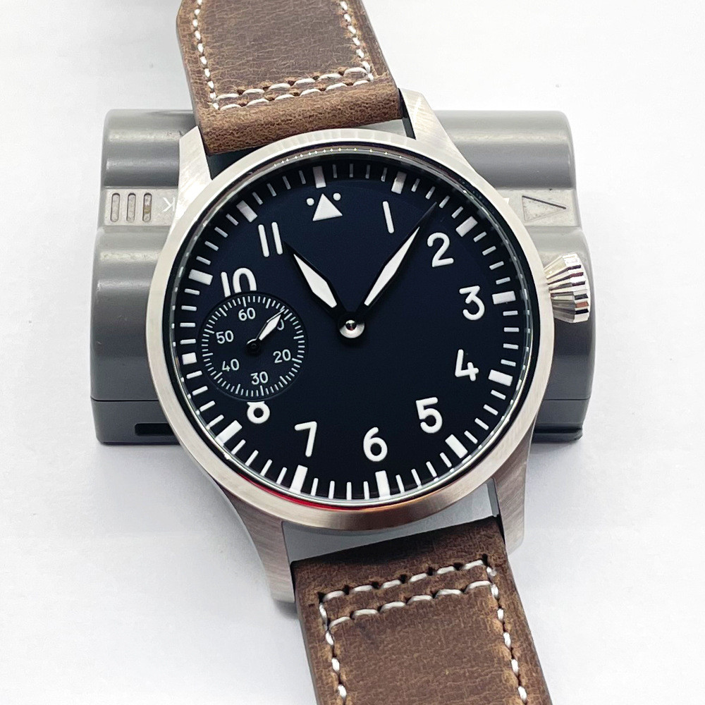 

42mm Men's Watch ST36 Manual Winding Movement Stainless Steel Case Luminous Sapphire Glass