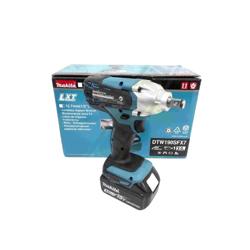 Impact Wrench CORDLESS MAKITA DTW190 SFX7 / Mesin Bor Pembuka Baut Baterai DTW 190 - Impect Impek Wr