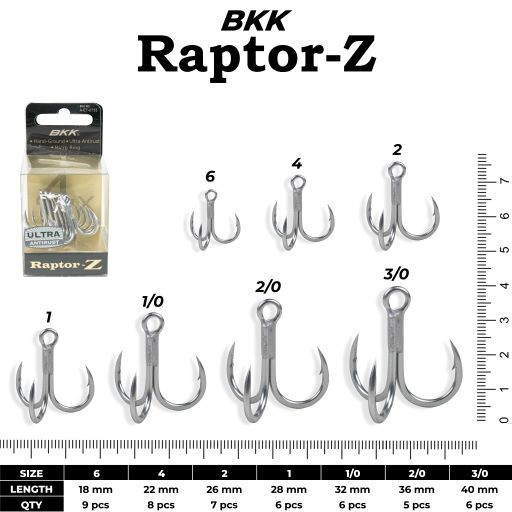 MATA PANCING TREBLE HOOK BKK RAPTOR-Z ULTRA ANTIRUST