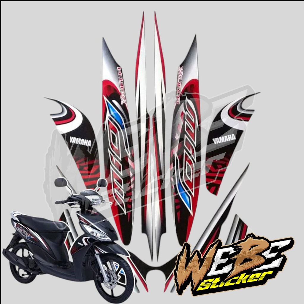 STICKER STIKER POLET LIS STRIPING MOTOR FULL BODY YAMAHA MIO J SPORTY WARNA HITAM