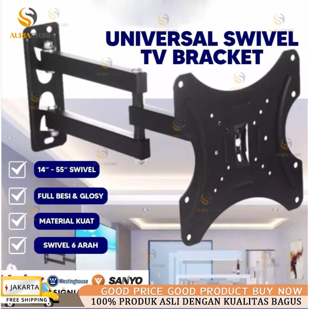 BRACKET SWIVEL TV LED 14 17 19 20 22 24 27 32 40 43 Inch Universal Smart TV Digital LCD Braket Putar