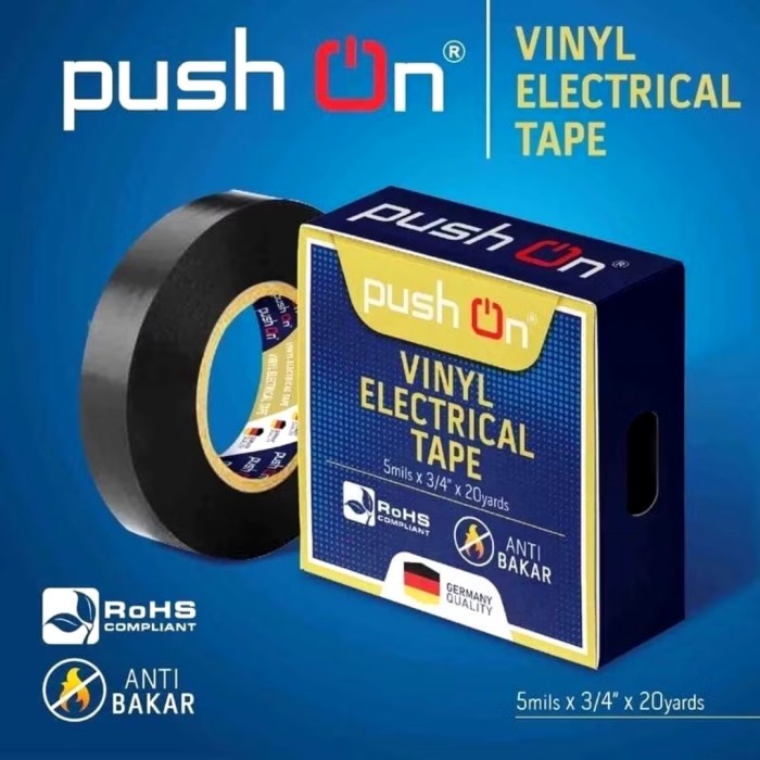 

Promo 10PCS Isolasi Listrik PUSH ON VINYL ELECTRICAL TAPE 5mil x 3/4 x 20 yards