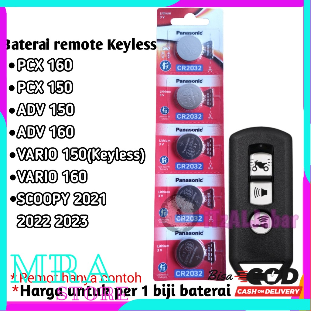 Baterai batre remot motor Honda ADV 150 160 batu baterai remot keyless