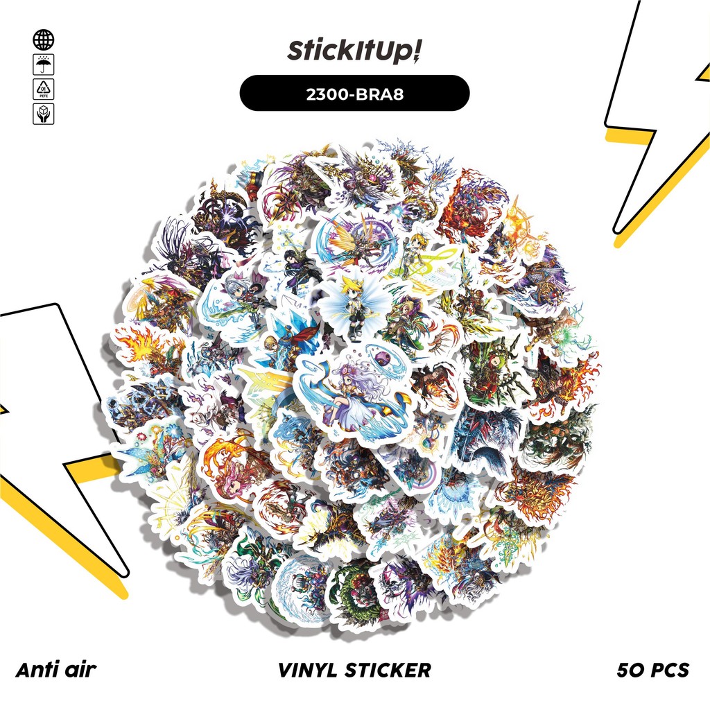

COD✨ 50 Pcs Sticker Pack GAME SERIES BRAVE FRONTIER CHAR MIX 08 Lucu Aesthetic Vynil Waterproof untuk Freebies Sticker Buku Journal Casing HP Laptop