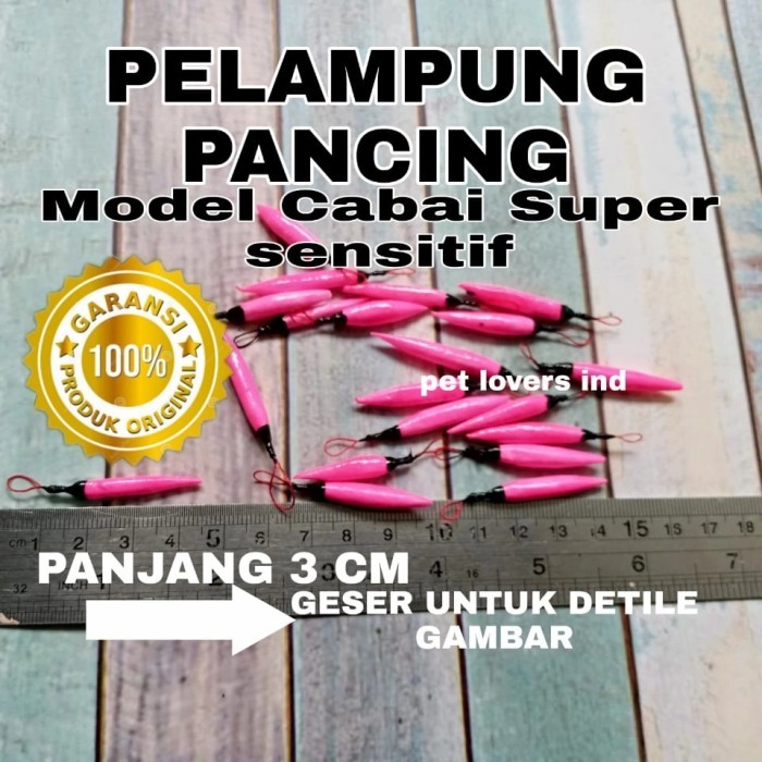pelampung pancing kumbul model cabai bahan ringan dan sensitip - Merah Muda