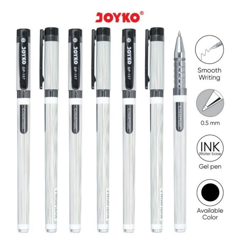 

Pulpen Gel Joyko GP-157 Pena Comet Gel 0.5 mm Harga 1 Pcs Variasi Hitam ka