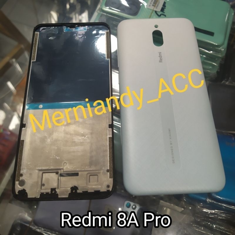 CESSING HAUSING FULLSET XIAOMI REDMI 8A PRO BACKDOOR + FRAME TULANG LCD ORIGINAL