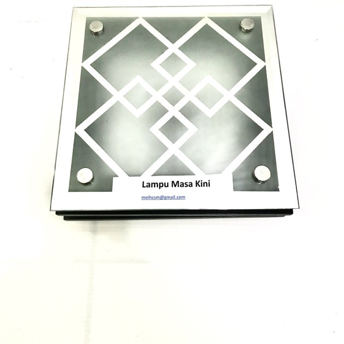 Lampu 18215ST Lampu Plafon Kotak Kayu + Tutup Kaca