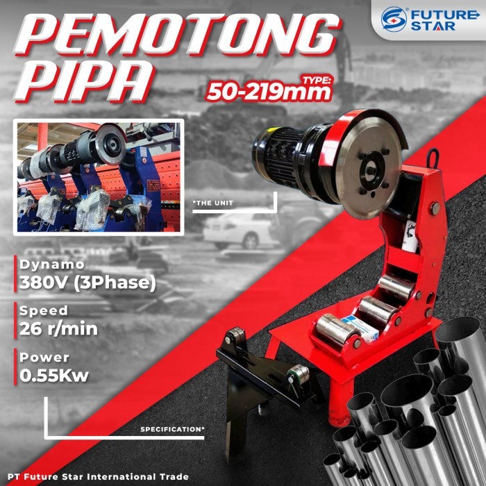 

Mesin Pemotong Pipa Besi 8 Inch / Power Pipe Cutter Machine 50-219mm - 8 inch