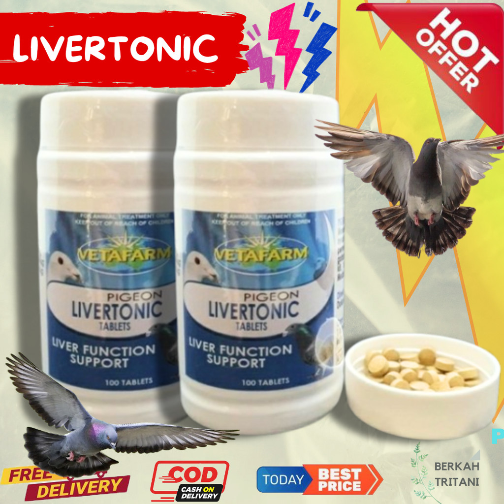 LIVERTONIC VETAFARM harga 1 tablet / 1pil  obat merpati roemah veta jamu merpati
