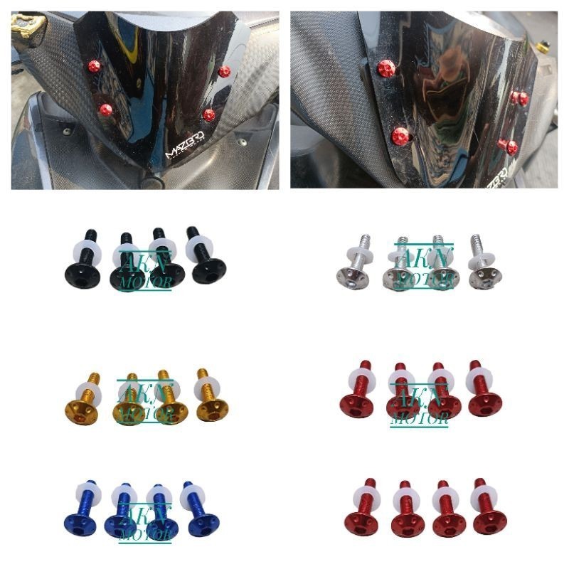 Baut visor baut windshield nmax new/old aerox 155 old new Lexi cnc XENOS BSM -Dunia Variasi -Ckt Var