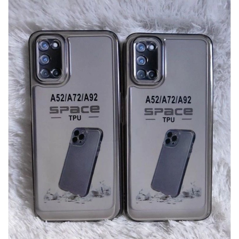 Soft Case Clear Hitam Oppo A52 A92 A72 Casing Bening Transparan Pelindung belakang Casing TPU