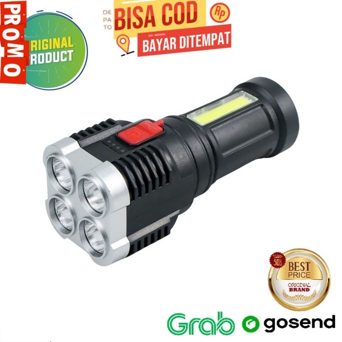 ZHIYU Senter LED Flashlight USB Rechargeable 4 XPE + COB EHS TA