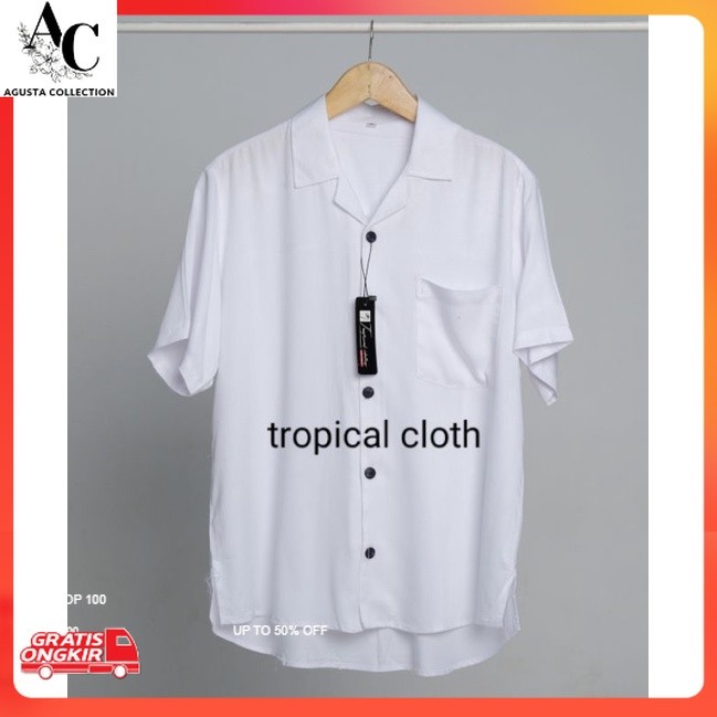 Kemeja Pria Terkini / ~KEMEJA POLOS LENGAN PENDAK HAWAIAN CLASSIC SHIRT KEMEJA PANTAI RAYON kemeja k