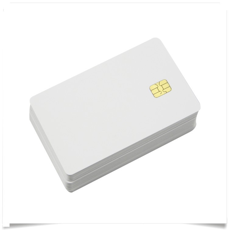 200pcs ISO Blank White pvc SLE4442 chip plastic contact smart card