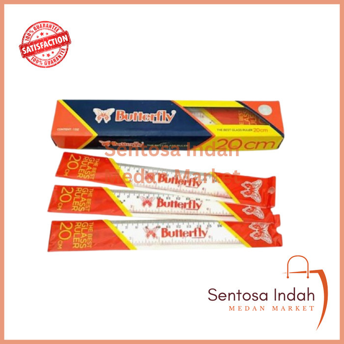 

Penggaris Butterfly Plastik 20 cm 12 Pcs