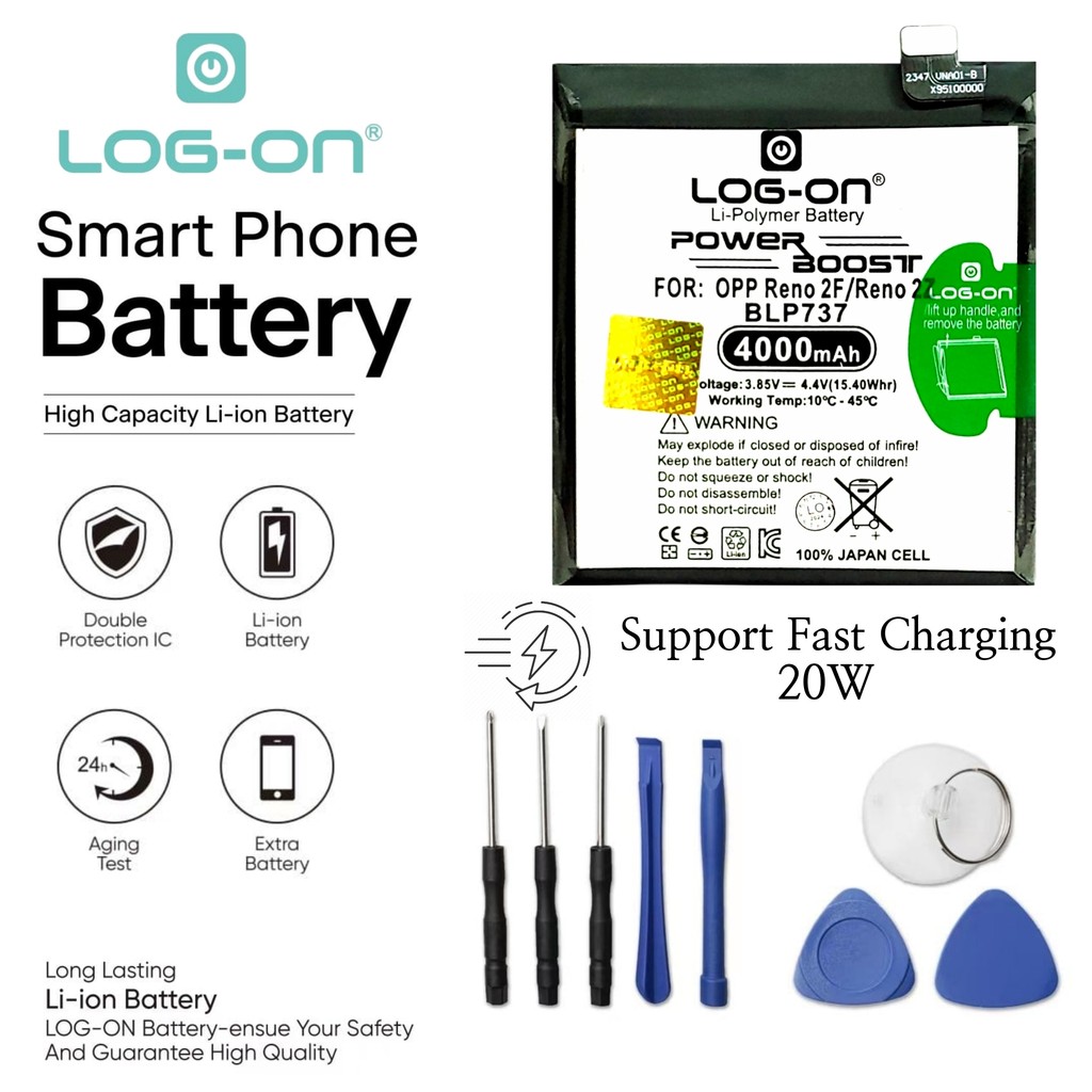 Log On - BLP737 Oppo Reno 2F / Reno 2Z BLP737 Power Boost Original Battery Baterai Batre